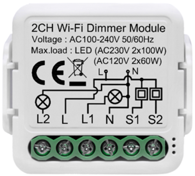 WIFI DIMMER 2G+BLE WITH NEUTRAL LINE